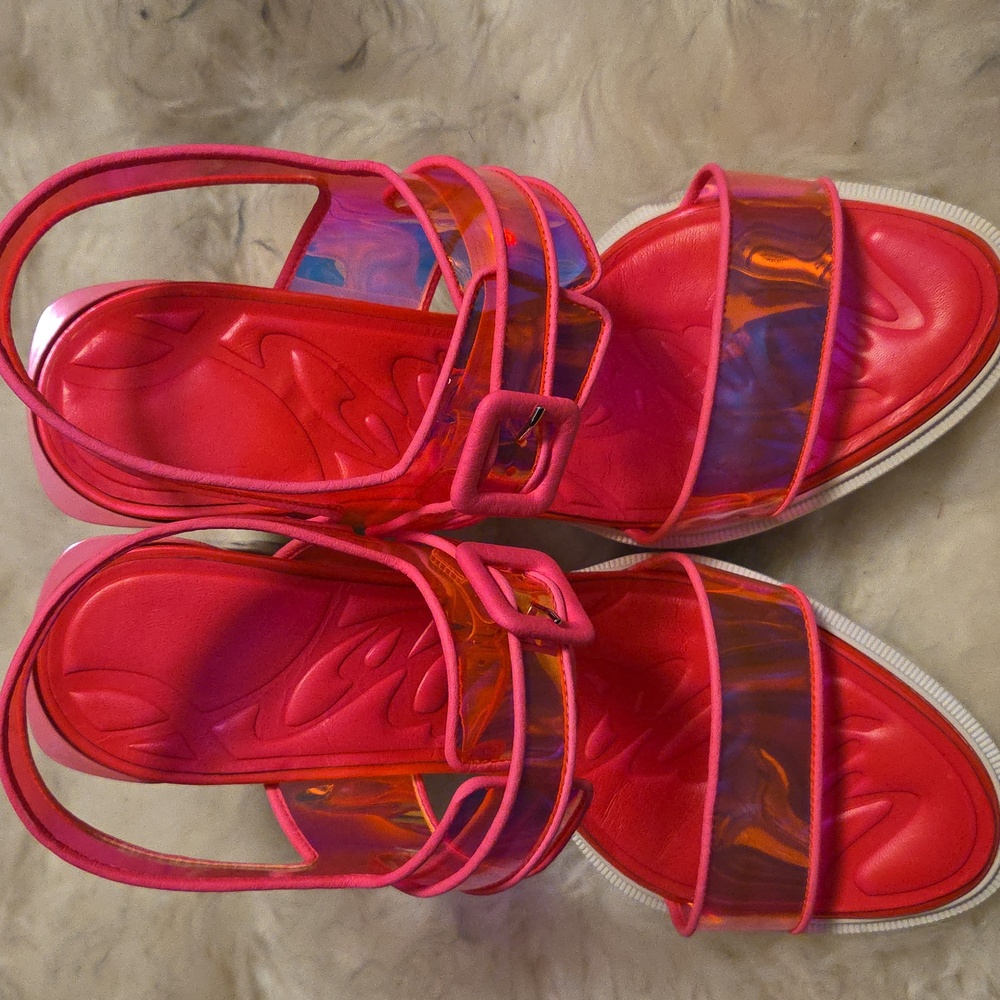 Christian Louis Vuitton, Pink Heels with Iridescent Straps - Picture 10 of 10